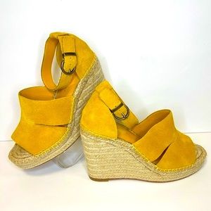 NEW‼️Treasure & Bond Sannibel Yellow Suede Platform Espadrille Wedge Sandal -7.5